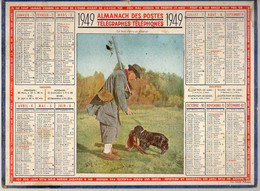 CALENDRIER GF 1949 - Le Bon Chien De Chasse, Imprimeur Oller Puteaux - Grand Format : 1941-60