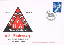 39748. Carta CHRISTCHURCH (New Zealand) 1982. 50 Anniversary Y.H.A. Albergues Juveniles - Covers & Documents