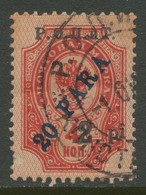 RUSSIAN LEVANT 1918, 2 Pi On 20 PARA On 4 K Red Issued By The ROPIT Agencies VFU - Turkish Empire