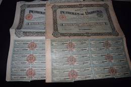 2 X 500 Frs Société Pétroles De Dabrowa Lille 1920 - 1923 - Petrolio