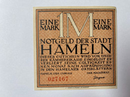Allemagne Notgeld Hameln 1 Mark - Collections
