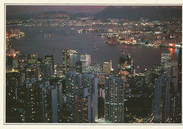 CPM, Chine , Hong-Kong , Les Immeubles Des Centres De Victoria Et Kowloon , - Chine (Hong Kong)