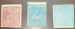 India, Princely State Jhind, Jind, 3 Different On Thick Paper MH Inde Indien - Jhind