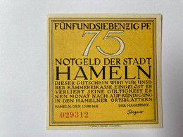 Allemagne Notgeld Hameln 75 Pfennig - Collections