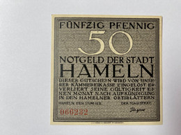 Allemagne Notgeld Hameln 50 Pfennig - Collections