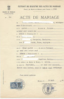 FISCAUX DE MONACO SERIE UNIFIEE  De 1960  N°34  1NF BLEU 28 Mars 1962 - Fiscale Zegels
