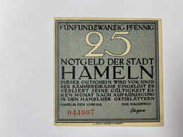 Allemagne Notgeld Hameln 25 Pfennig - Collections