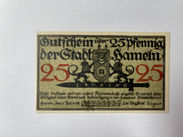 Allemagne Notgeld Hameln 25 Pfennig - Collections