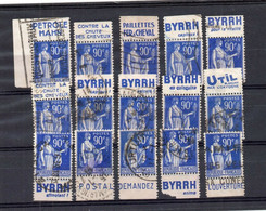 !!! 90 C TYPE PAIX, LOT DE 15 TIMBRES PUBLICITAIRES DIFFERENTS OBLITERES - Oblitérés