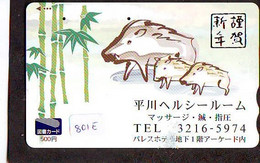 Télécarte Japon * YEAR Of The PIG (己亥) ZODIAC  (801e) COCHON * PHONECARD JAPAN * TK * SCHWEIN * PORCO * VARKEN - Zodiaco