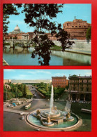 ITALIE . ROMA . " PIAZZA ESEDRA " & " PONTE E CASTEL S. ANGELO " . 2 CPM - Réf. N°29265 - - Collections & Lots