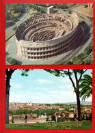 ITALIE . ROMA . " VEDUTA PANORAMICA DAL GIANICOLO " & " IL COLOSSEO " . 2 CPM - Réf. N°29268 - - Collections & Lots