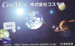 TELECARTE JAPAN *  ESPACE (1050) * GLOBE * SATELLITE * TERRESTRE * MAPPEMONDE * Telefonkarte Phonecard JAPAN * - Ruimtevaart