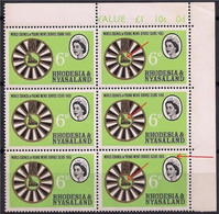 Rhodesia Nyasaland 1963 Y.M.S.C 6d MNH White Retouch & Various Colour Shift Flaw . Extremely Rare. - Rhodésie & Nyasaland (1954-1963)