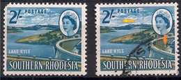 Southern Rhodesia 1964 Def 2/ MNH With Rain & Dot Flaw As Per Scans SG101 VAR - Southern Rhodesia (...-1964)
