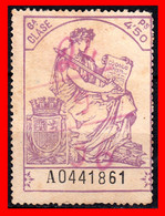 ESPAÑA  ( POLIZA FISCAL 6ª CLASE VALOR 4.50 PTAS. POLIZA Nº A0441861.  SERIE AÑO 1932-1939- CON EL ESCUDO CORONA MURAL C - Fiscales