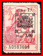 ESPAÑA  ( POLIZA FISCAL 7ª CLASE VALOR 2.40 PTAS. POLIZA NºA0583609  INFRAVALORADO A 3,00 Ptas.  SERIE AÑO 1932-1939- CO - Fiscales