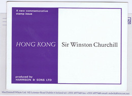 Hong Kong 1966 Churchill Set In Harrison & Sons Ltd Printers Folder With The Four Stamps Stuck Down - Lettres & Documents