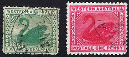 WESTERN AUSTRALIA 1905 0.5d,1d,.  Wmk: Crown Over A, Used - Gebruikt