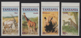 Tanzanie - N°285 à 288 - Faune Sauvage - Cote 9€ - ** Neufs Sans Charniere - Tanzania (1964-...)