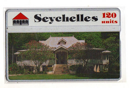 SEYCHELLES REF MV CARDS SEY-32 120U OLD CREOLE HOUSE CN : 504A - Seychellen