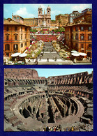 ITALIE . ROMA . " PIAZZA DI SPAGNA " & " IL COLOSSEO . INTERNO " . 2 CPM - Réf. N°29269 - - Collections & Lots