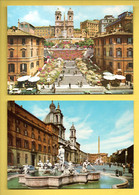 ITALIE . ROMA . " PIAZZA DI SPAGNA " & " PIAZZA NAVONA " . 2 CPM - Réf. N°29270 - - Collezioni & Lotti