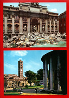 ITALIE . ROMA . " FONTANA DI TREVI " & " TEMPIO DI VESTA E CHIESA S. MARIA IN COSMEDIN " . 2 CPM - Réf. N°29281 - - Collections & Lots