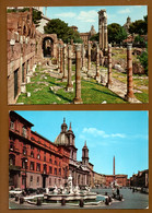ITALIE . ROMA . " FORO DI GIULIO CESARE " & " PIAZZA NAVONA " . 2 CPM - Réf. N°29282 - - Collections & Lots