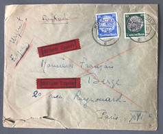 Allemagne, Enveloppe Par EXPRES 8.7.1938 De Köln-Sulz Pour Paris - (B3980) - Cartas & Documentos