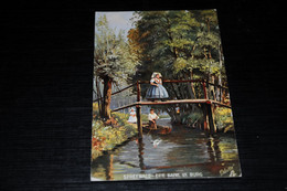 28179-                   SPREEWALD, EINE BANK IN BURG - 1913    / OILETTE KARTE / KUNST - Andere & Zonder Classificatie