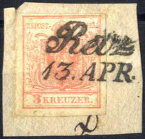 Piece "Retz / 13. APR.", Schreibschriftstempel Auf 3 Kr. HPIb Auf Briefstück (Mü. 15P.) - Machines à Affranchir (EMA)