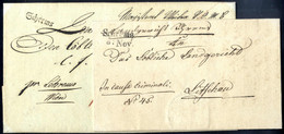 Cover "Schrems", Schreibschriftstempel Auf Brief Vom 13.5.1826 Nach Hainburg Und "Schrems / 8: Nov.", Schreibschriftstem - Machines à Affranchir (EMA)