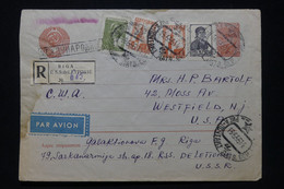 U.R.S.S. - Entier Postal + Compléments De Riga En Recommandé Pour Les U.S.A. En 1956 - L 92332 - 1950-59