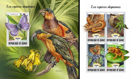 Guinea 2018, Animals Extinct II, Birds, 4val In BF +BF - Vor- U. Frühgeschichte