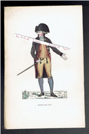 MODE COSTUME D HOMME EN 1790 GRAVURE COLORISEE 1860 AVEC TEXTE DESCRIPTIF - Avant 1900