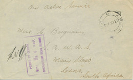 SÜDAFRIKA 1940, "A.P.O. - U - M.P.K. / 4" Selt. K2 A. Kab.-Feldpost-Bf  M ZENSUR - Briefe U. Dokumente