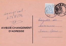 Carte Entier Postal Changement D'adresse + Timbre La Bouverie à Mons - Addr. Chang.