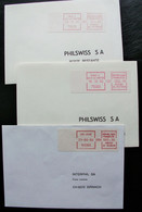 3 Briefe Mit ATM/SFS EF Zu 1.60 Fr. - 2.10 Fr. - 2.30 Fr. Paris Und Les Lilas In Die Schweiz  Mit Rücks. Ankunftstempeln - Sonstige & Ohne Zuordnung