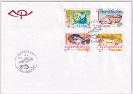 Island - 886-889 - Nutzfische - Seehase, Kabeljau, Glattrochen, Seewolf - Storia Postale