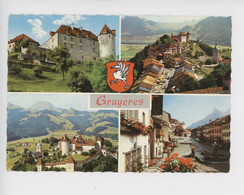 Gruyères Multivues : Château Panorama Dent Broc Chamois Moléson (cp Vierge) - Broc