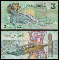 COOK ISLANDS BANKNOTE - 3 DOLLARS (1987) P#3 F/VF (NT#02) - Islas Cook