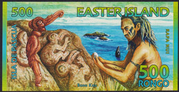 CILE   EASTER ISLAND ISLA DE PASCUA 500 RONGO   01.09.2011  NEW UNC FDS POLYMER RAPA NUI - Chili