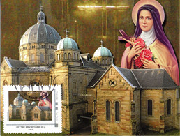 Carte Maximum Avec Mon Timbramoi  Basilique Et Saint-Thérèse De L'Enfant Jubilé Basilique N-D De Bon Secours SAINT-AVOLD - Cristianesimo