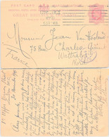 GREAT BRITAIN & IRELAND - STATIONERY POST CARD LONDON TO WATTRELOS FRANCE 30.11.1905 / 1 - Entiers Postaux
