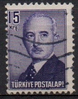 Turchia, 1948 - 15k President Ismet Inonu - Nr.971 - Usato° - Oblitérés