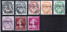 Andorre   1/8 Oblitéré Blanc, Semeuse Used TB  Cote 24 - Used Stamps