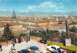 11475" TORINO-PANORAMA DAL MONTE DEI CAPUCCINI"ANIMATA-VEICOLI ANNI '60-VERA FOTO -CART  SPED. - Panoramic Views