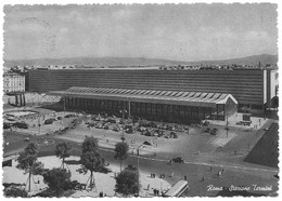 A3558 Roma - Stazione Termini - Bus - Auto Cars Voitures - Animata / Viaggiata 1956 - Stazione Termini