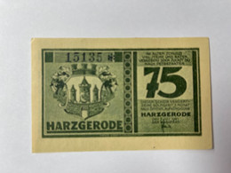 Allemagne Notgeld Harzgerode 75 Pfennig - Collections